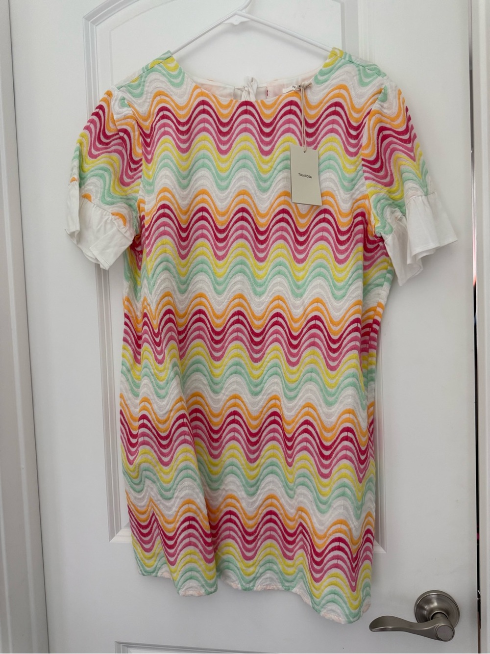 Tularosa Multicolor Wavy Mini Dress - Pink, Yellow, Green